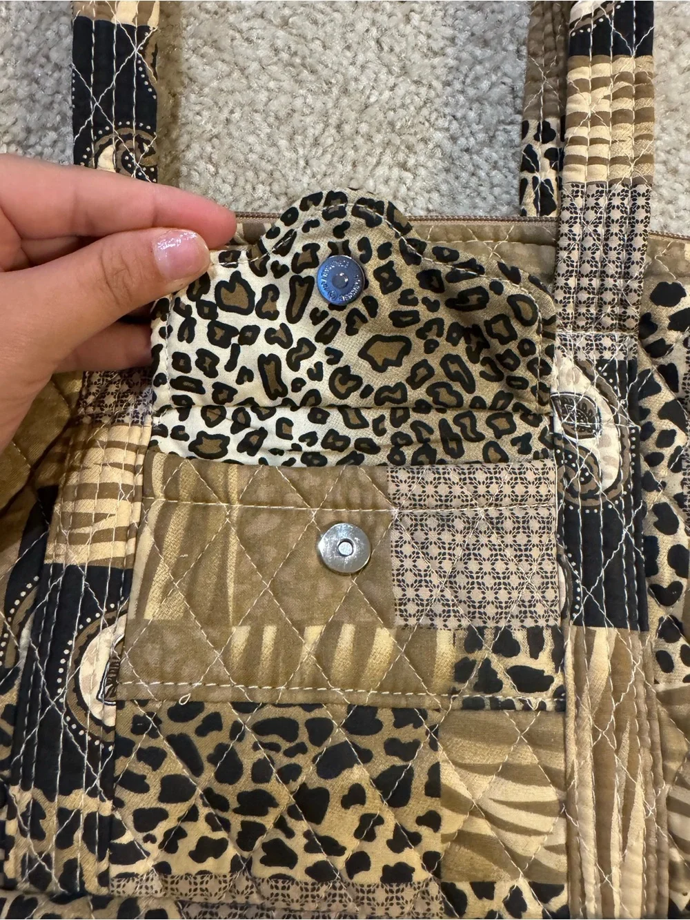 Vintage Y2K Tanya Lee Patterned Quilted Tote Bag - Paisley, Zebra, Cheetah